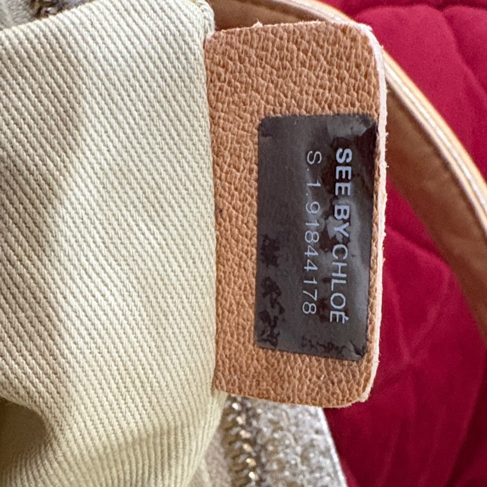 Authentic See By Chloe Gold and Tan Shoulder Bag - Picture 8 of 13